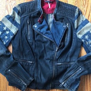 Free People Stars and Stripes Distressed Jacket